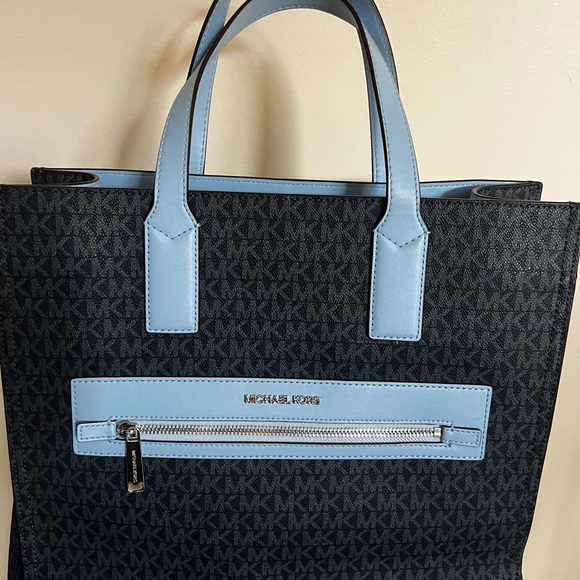 Michael Kors Handbags - Michael Kors Monogram Tote with Blue Accents